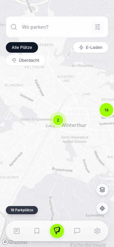 ParkoShare App – Parkplätze auf der Karte finden